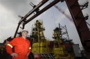 Roberts, operations manager of S.D. Standard Drilling Plc., poses for photo on an oil drilling rig being built at the Keppel FELS shipyard in Singapore