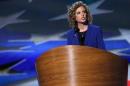 U.S. Rep. Wasserman Schultz addresses delegates during the final session of the Democratic National Convention in Charlotte