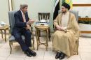 Ammar al-Hakim, head of the Islamic Supreme Council of Iraq (ISCI), meets with U.S. Secretary of State John Kerry in Baghdad