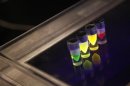 Biosensors glow in different colours during a lab tour for media from the science industry at the U.S. Food and Drug Administration headquarters in Silver Spring