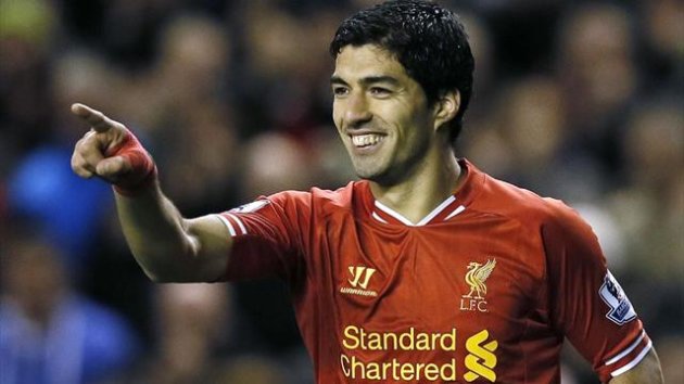 Luis Suarez of Liverpool after scoring against West Ham (Reuters)