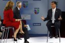 U.S. Republican presidential nominee and former Massachusetts Governor Romney attends the Univision and Facebook's "Meet the Candidates" Forum moderated by Salinas and Ramos in Miami