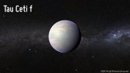 Artist's concept of the potentially habitable planet candidate Tau Ceti f, which was detected in December 2012. The possible planet, which is found just 11.9 light-years from Earth, is at least 6.6 times as massive as Earth.