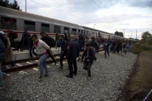 Migrants disembark from a train in Botovo, on the Croatia-Hungary&nbsp;&hellip;
