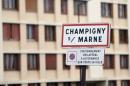 A road sign is seen at the entry of Champigny-sur-Marne, East of Paris