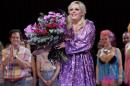 Eva-Maria Westbroek, who plays Anna Nicole, takes a curtain call after performing in the opening night of the opera based on the life of Anna Nicole Smith, at the Royal Opera House in central London