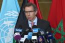 Special Representative and Head of the United Nations Support Mission in Libya, Bernardino Leon, gives a press conference during a new round of peace talks on the Libyan conflict on June 9, 2015, in the Moroccan city of Skhirat