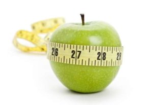 Apple with tape measure round