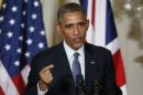 U.S. President Obama addresses joint news conference with British Prime Minister Cameron at the White House in Washington