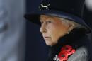 Britain's Queen Elizabeth II listens during the service of remembrance at the Cenotaph in Whitehall, London, Sunday, Nov. 10, 2013. The annual remembrance service is to remember those who have lost their lives serving in the Armed Forces. (AP Photo/Kirsty Wigglesworth)