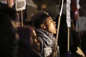 Demonstrators take part in a protest to show solidarity &hellip;