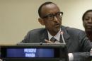 Rwandan President Paul Kagame addresses a High-level Summit on Strengthening International Peace Operations speaks during the 69th session of the United Nations General Assembly on September 26, 2014 at UN headquarters