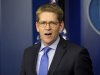 In this Nov. 27, 2012, photo, White House press secretary Jay Carney speaks during his daily news briefing at the White House in Washington. Senate Democrats are deeply divided over whether cuts to popular benefit programs like Medicare and Medicaid should be part of a plan to address the nation’s financial problems, raising a big obstacle to an agreement to avoid the fiscal cliff, even if Republicans agree to raise taxes. Much of the focus during budget negotiations has centered on whether congressional Republicans would agree to raise taxes in exchange for spending cuts. "It is the president's position that when we're talking about a broad, balanced approach to dealing with our fiscal challenges, that that includes dealing with entitlements," Carney said Tuesday. (AP Photo/Pablo Martinez Monsivais)