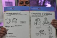 Panfleto sobre diabetes em Nova Delhi, 8 de novembro, 2011