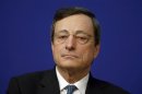 European Central Bank President Mario Draghi attends a conference at the Economy ministry in Paris