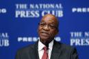 South African President Zuma speaks at National Press Club during the US-Africa Summit in Washington