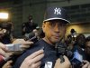 FILE - in this April 1, 2013, file photo, New York Yankees' Alex Rodriguez, who is on the disabled list after hip surgery, talks to reporters outside the Yankees' clubhouse in New York. A person familiar with the case tells The Associated Press Tuesday June 4, 2013 that the founder of a Miami anti-aging clinic has agreed to talk to Major League Baseball about players linked to performance-enhancing drugs. Alex Rodriguez, Ryan Braun, Nelson Cruz and Melky Cabrera are among the players whose names have been tied to the clinic. (AP Photo/Kathy Willens, File)