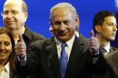 Israel's Prime Minister Netanyahu is seen during the launch of his Likud Beiteinu party campaign in Jerusalem