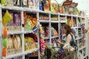 A shopper browses items inside a Fresh & Easy store in Burbank