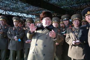 North Korean leader Kim Jong-Un (C) attends the KPA &hellip;