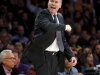 Los Angeles Lakers head coach Mike D'Antoni gestures as he directs his team in the first half of an NBA basketball game against the Brooklyn Nets in Los Angeles, Tuesday, Nov. 20, 2012. (AP Photo/Jae C. Hong)