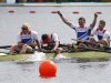 Britain's Gregory, James, Reed and Hodge celebrate after winning the men's four final of the rowing event during the London 2012 Olympic Games at Eton Dorney