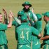 South Africans celebrate a wicket against Zimbabwe at the weekend
