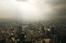 A rain storm clears over central Kuala Lumpur