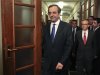 Newly appointed Greek PM Samaras arrives for the first cabinet meeting of his government at the parliament in Athens
