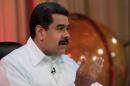 Venezuela's President Nicolas Maduro speaks during his weekly broadcast "En contacto con Maduro" (In contact with Maduro) at the Miraflores Palace in Caracas