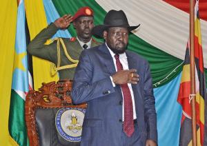 South Sudan&#39;s President Salva Kiir (C) before signing &hellip;