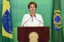 Brazil's President Dilma Rousseff delivers a speech on December 2, 2015 at Planalto Palace in Brasilia