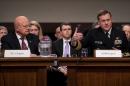 Director of National Intelligence James Clapper (L) and National Security Agency Director Adm. Michael Rogers testify before the Senate Armed Services Committee on Capitol Hill in Washington, DC, on January 5, 2017