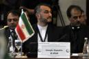 Iranian Deputy Foreign Minister Hossein Amir-Abdollahian, pictured at a June 16, 2015 meeting in Saudi Arabia, tells the Guardian that Syria's Bashar al-Assad is "important" to his country's national unity, but that Syria's voters have final say