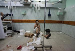 A Palestinian boy who was wounded in an Israeli strike&nbsp;&hellip;
