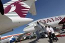 A Qatar Airways Airbus A320 landed at Arbil airport around noon