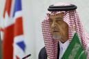 Saudi Foreign Minister, Prince Saud al-Faisal looks on during a news conference in Riyadh