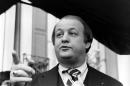 FILE - This Jan. 6, 1981 file photo shows James Brady, selected by president-elect Ronald Reagan to become his press secretary, talking to reporters after the announcement was made in Washington. Brady, the affable, witty press secretary who survived a devastating head wound in the 1981 assassination attempt on President Ronald Reagan and undertook a personal crusade for gun control, died Monday. He was 73. (AP Photo/Walt Zebowski, File)