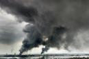 Smoke following an explosion at an oil facility in Coatzacoalcos, Veracruz state, Mexico on April 20, 2016