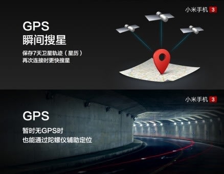 小米 3 具備 GPS 瞬間搜星功能