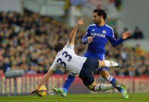 Tottenham Hotspur's Welsh defender Ben Davies (L) …