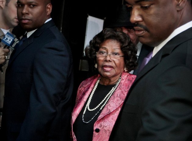FILE - In this Nov. 7, 2011 file photo, Michael Jackson's mother Katherine Jackson leaves the Criminal Justice Center after it was announced that Dr. Conrad Murray, Michael Jackson's physician when the pop star died in 2009, was found guilty of involuntary manslaughter, in Los Angeles. During the 2013 negligent hiring trial in Los Angeles between Michael Jackson's mother, Katherine Jackson, and concert giant AEG Live, Jackson's mother wants a jury to determine that the promoter of Jackson's planned comeback concerts didn't properly investigate Murray, who a criminal jury convicted of involuntary manslaughter for Jackson's June 2009 death. (AP Photo/Bret Hartman, File)
