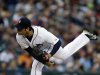 Detroit Tigers starting pitcher Anibal Sanchez throws during the fifth inning of a baseball game against the Minnesota Twins in Detroit, Friday, May 24, 2013. (AP Photo/Carlos Osorio)