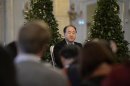 Mo Yan, the Chinese winner of the 2012 Nobel Prize in Literature, speaks during a news conference at the Royal Swedish Academy in Stockholm