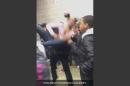 In this Tuesday, Jan. 3, 2017, image made from video and released by Pam C. Akpuda, officer Ruben De Los Santos of the Rolesville Police Department slams a teenage girl to the floor in Rolesville, N.C. The student who was slammed to the ground by a police officer was trying to break up a fight involving her sister, said the 15-year-old who posted video of the incident. (Pam C. Akpuda via AP)