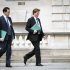 Britain's Chancellor of the Exchequer George Osborne and Chief Secretary to the Treasury Danny Alexander leave the Treasury for the House of Commons in London