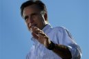 Republican presidential nominee Mitt Romney speaks at a campaign rally in Davenport