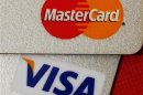 MasterCard and VISA credit cards are seen in this illustrative photograph taken in Hong Kong