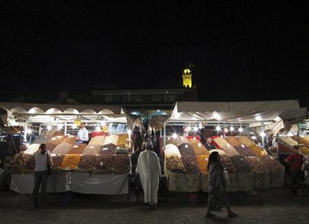 People shop for food in Djemaa …