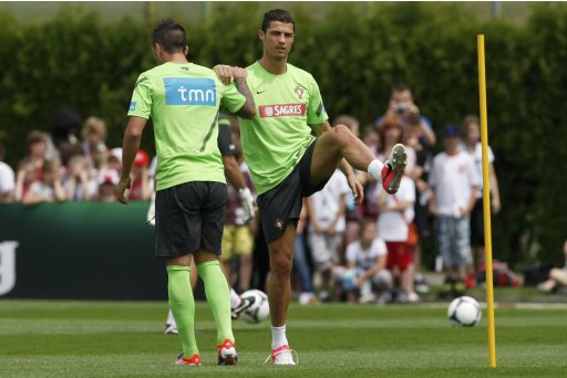 Portugal's Ronaldo attends a training session for the Euro 2012